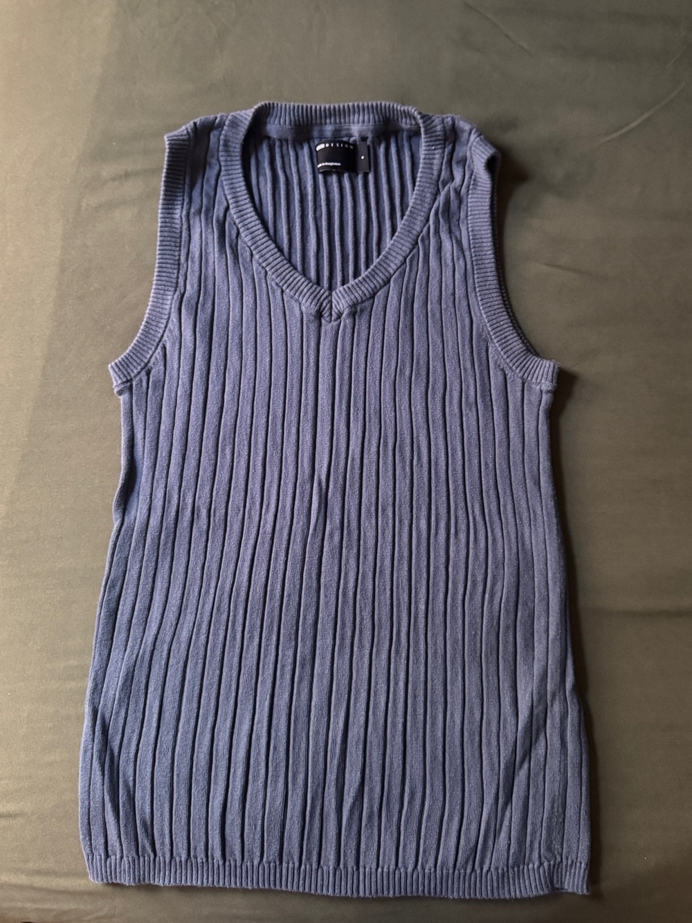 ASOS Ribbed V-Neck Tank Top - Blue